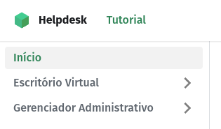 Imagem de um menu lateral