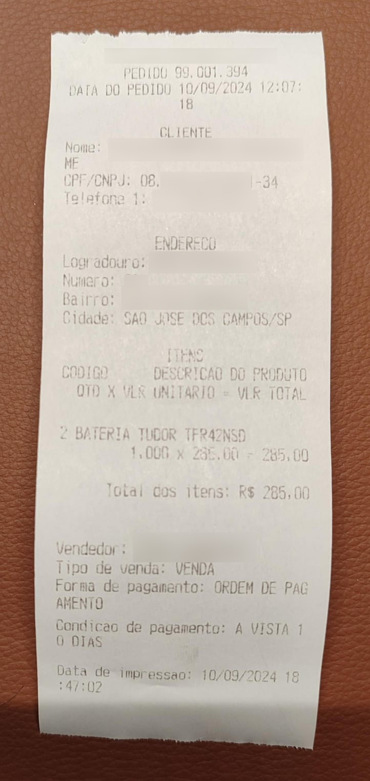 O relatório impresso